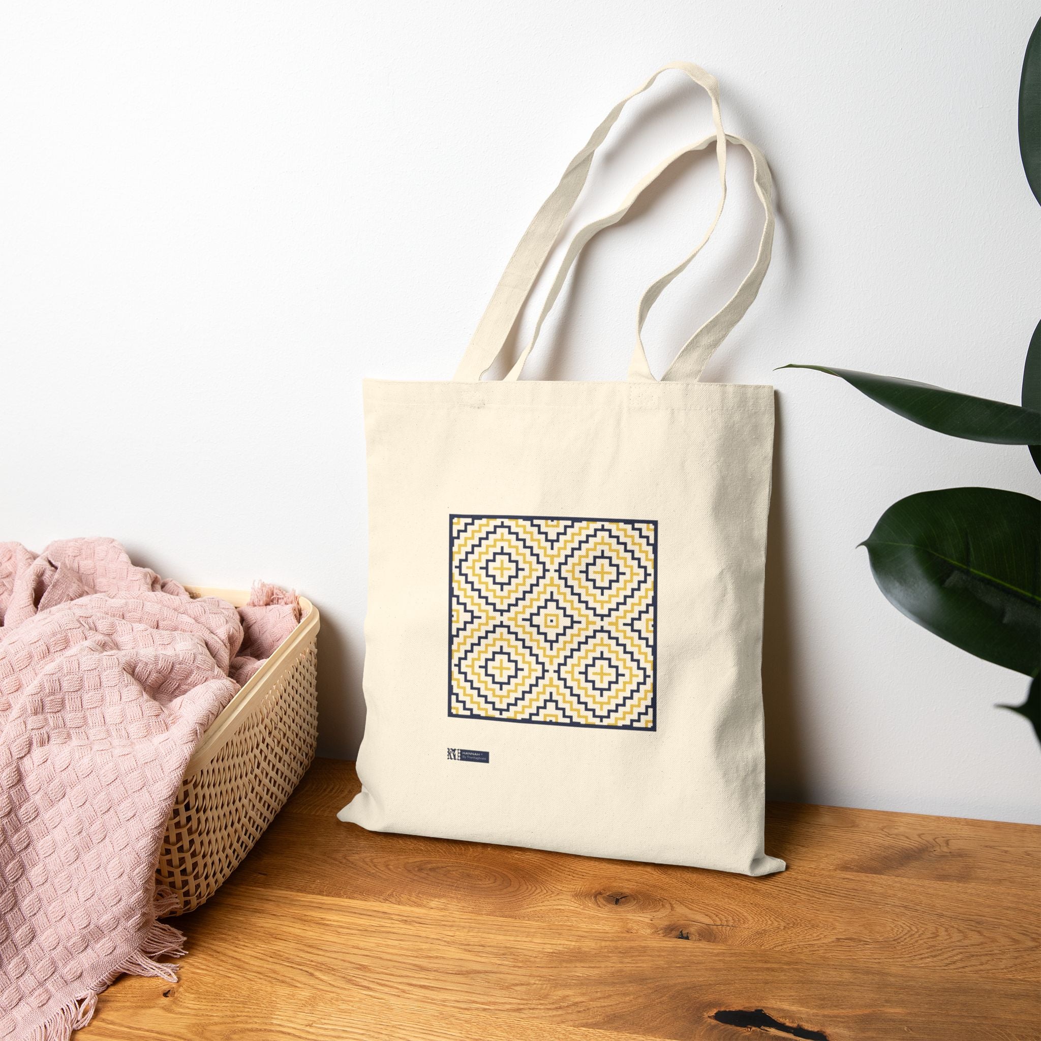 Hannah — Printed Cotton Tote Bag Moroccan Inspired Design