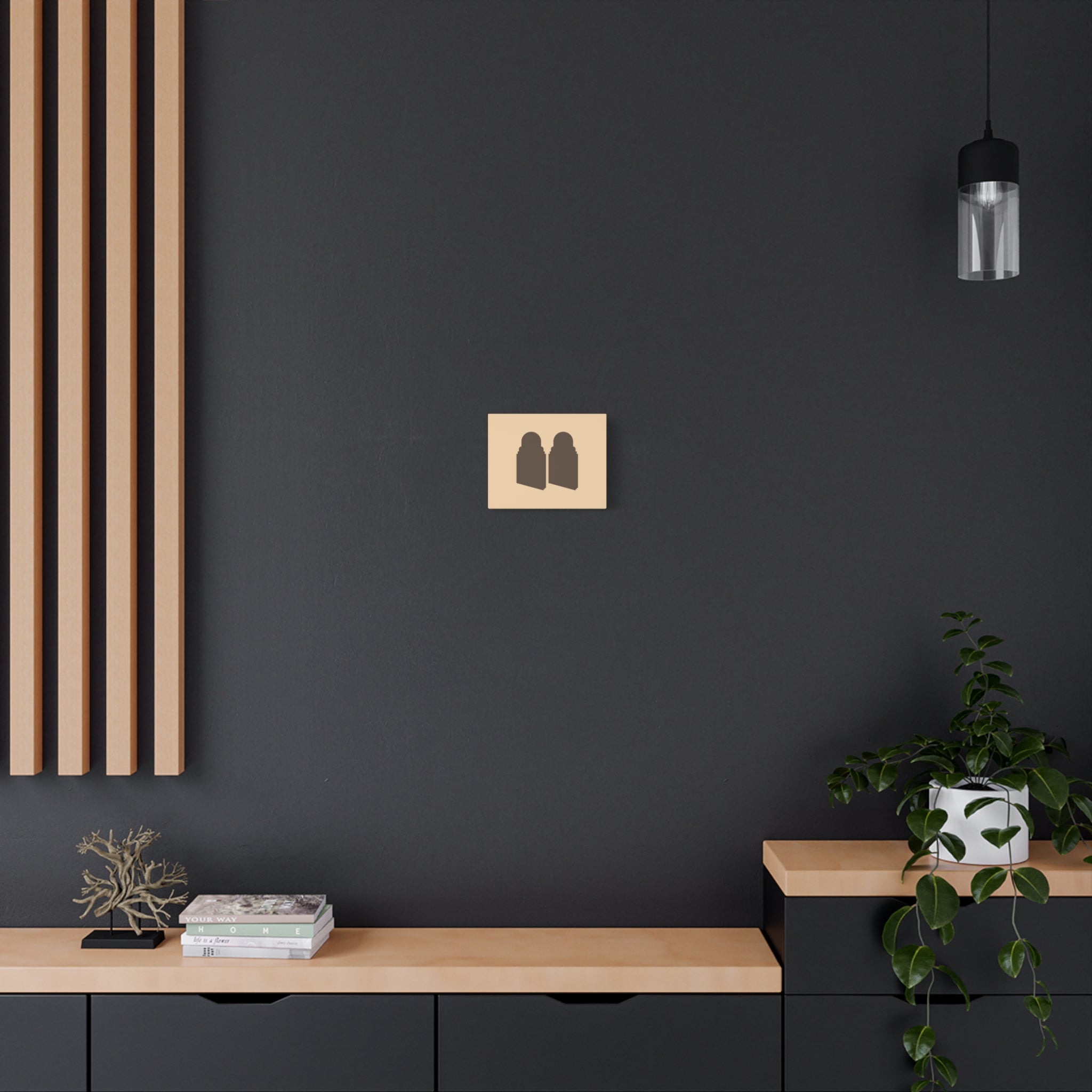 Entrée — Art mural minimaliste silhouette de pierre tombale marocaine