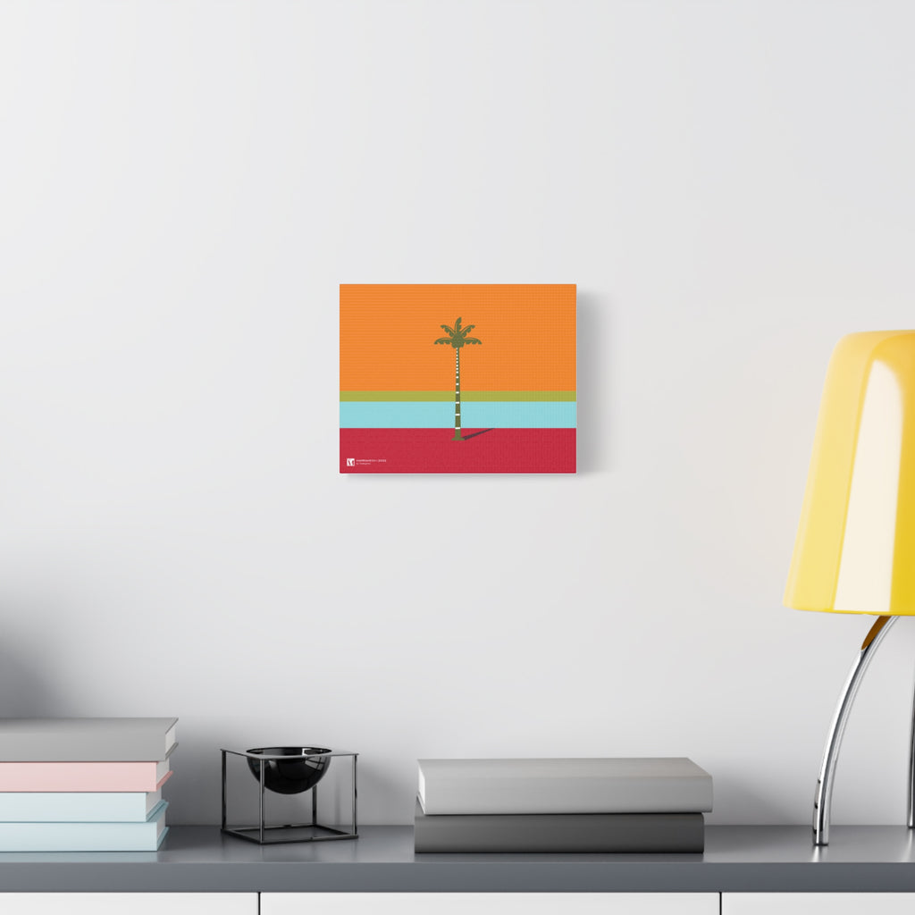 Marrakech, Minimal Palm Tree Wall Canvas — Retro Sunset Tropical Art
