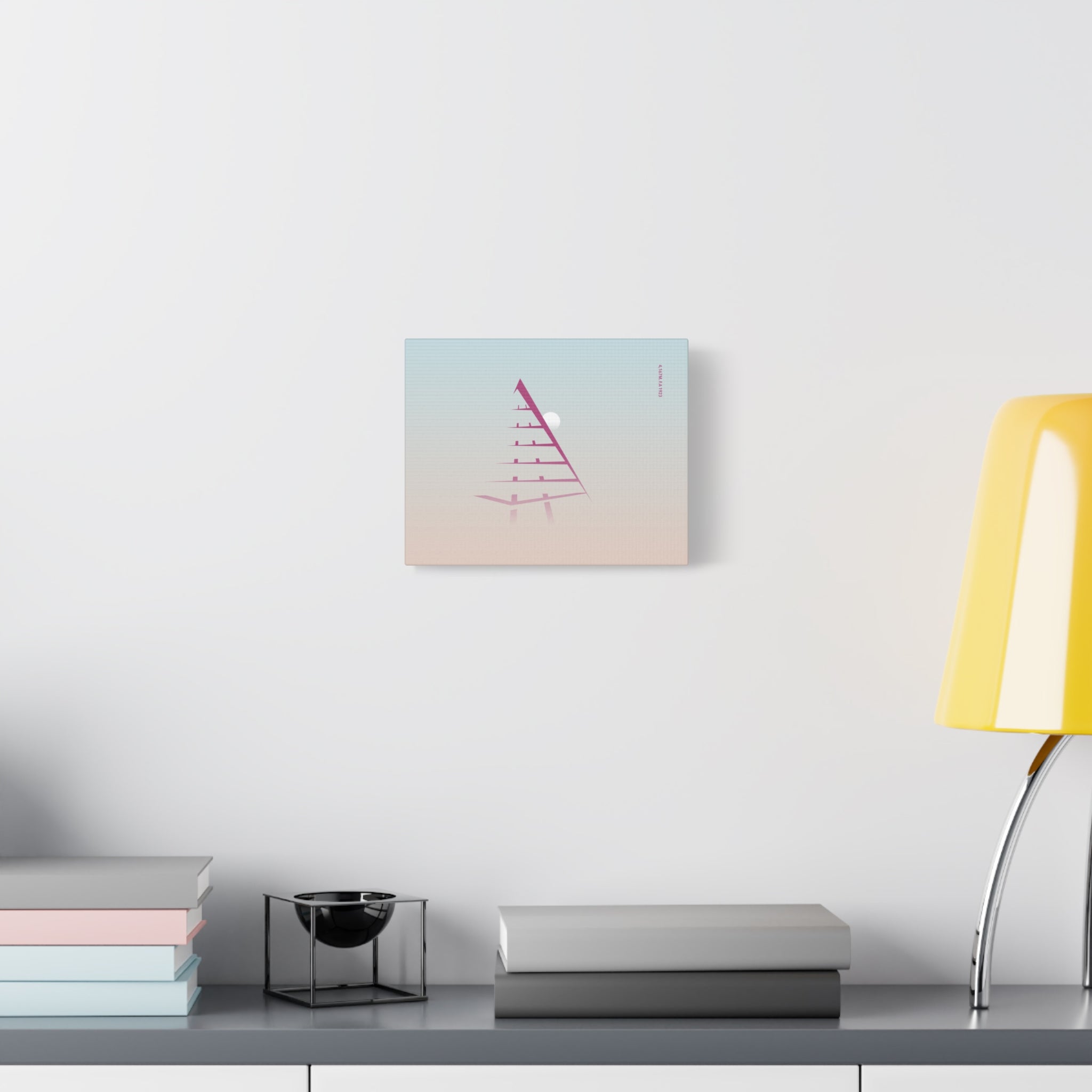 Toubkal — Sommet de l'Atlas minimalistique avec point de triangulation élevée, décoration murale