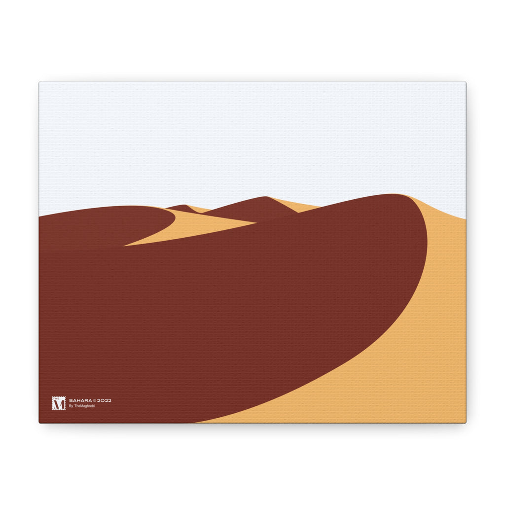 Sahara Dunes Matte Canvas Print — Minimalist Brown & Sand Landscape Wall Art
