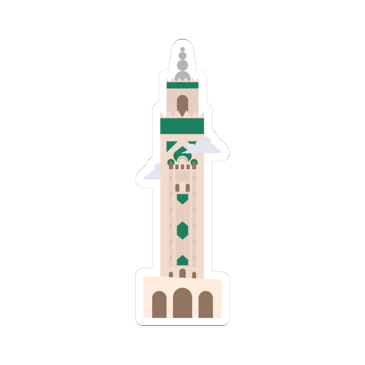 Tour de la mosquée de Casablanca - Autocollant d'architecture islamique de minaret