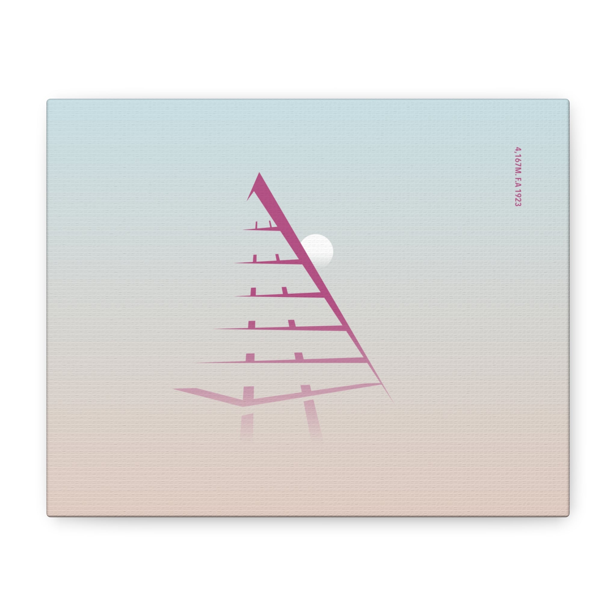 Toubkal — Sommet de l'Atlas minimalistique avec point de triangulation élevée, décoration murale