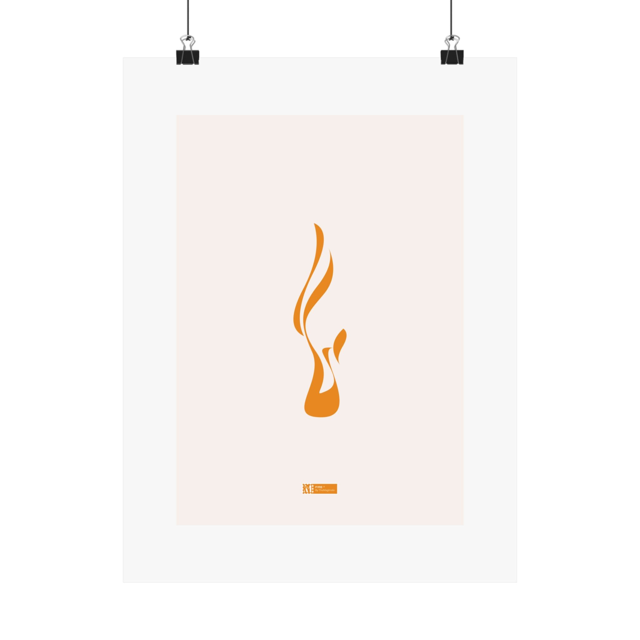Fire — Minimalist Arabic Calligraphy Matte Vertical Poster