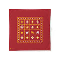 Zemmouri, Red Geometric Camel Cotton Duvet Cover — Boho Moroccan-Inspired Bedding