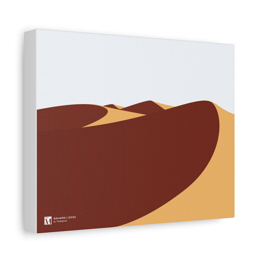 Sahara Dunes Matte Canvas Print — Minimalist Brown & Sand Landscape Wall Art