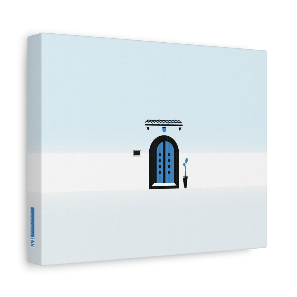 Chefchaouen — Art mural minimaliste marocaine de porte de la Ville Bleue