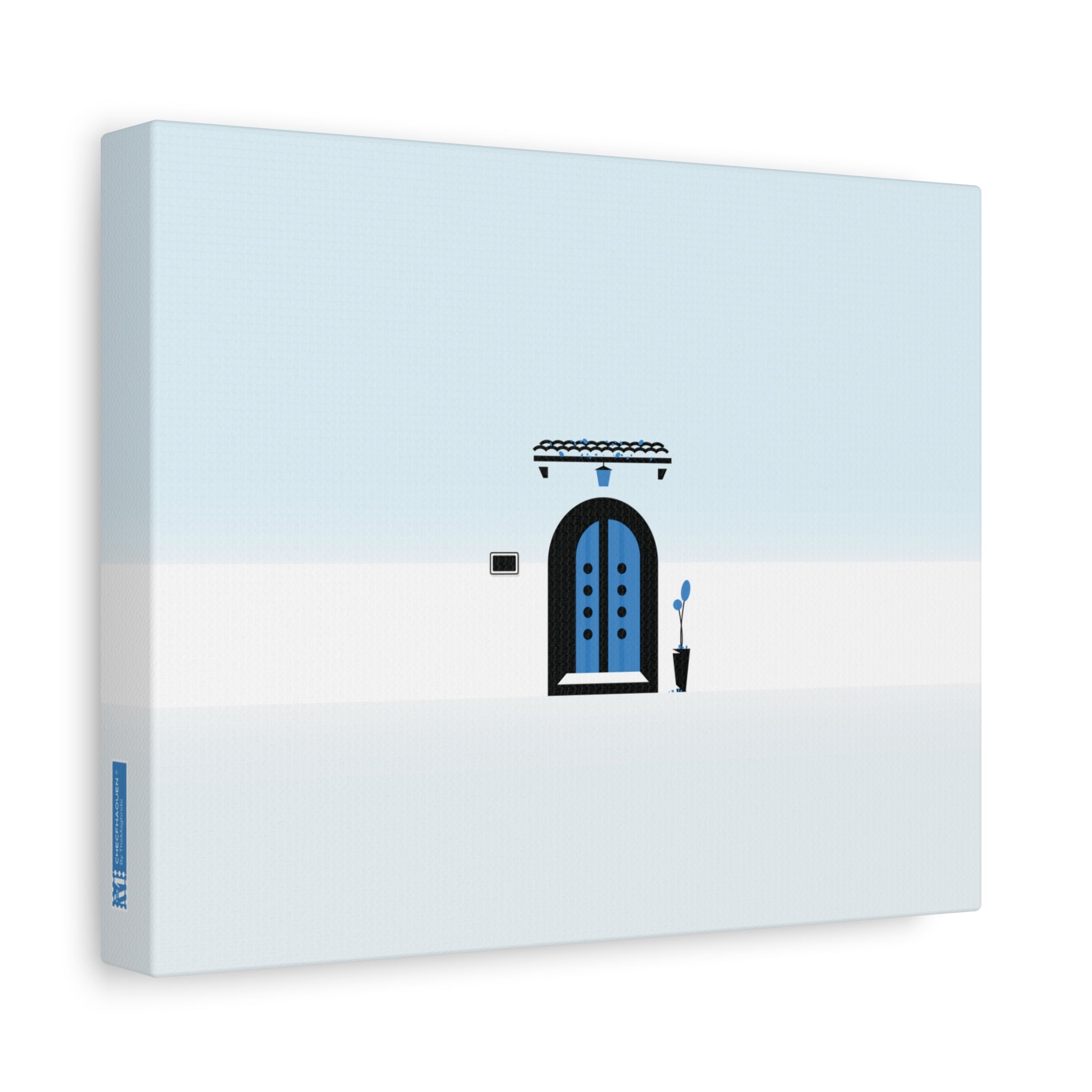 Chefchaouen — Art mural minimaliste marocaine de porte de la Ville Bleue