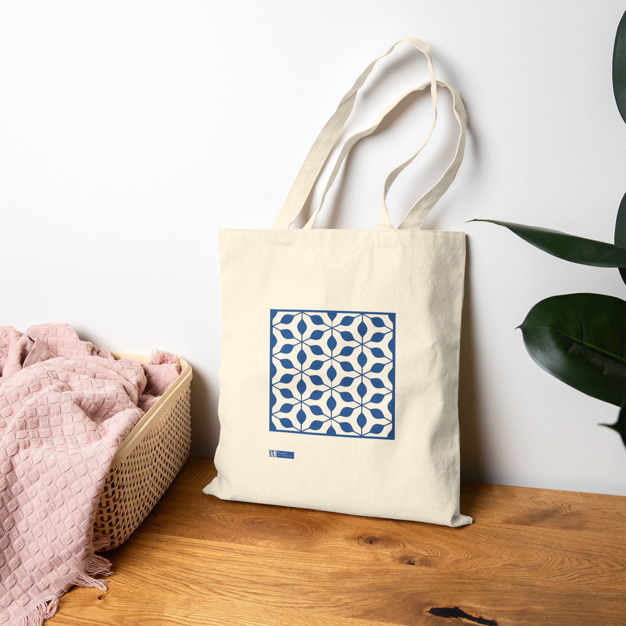 Plava — Printed Cotton Tote Bag Moroccan Inspired Design