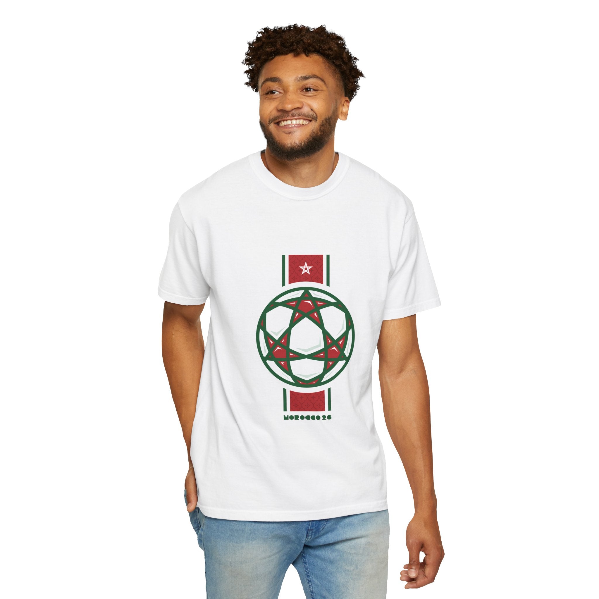 Ballon — T-shirt de supporter Lions de l'Atlas Coupe du Monde de Football 2026 Maroc