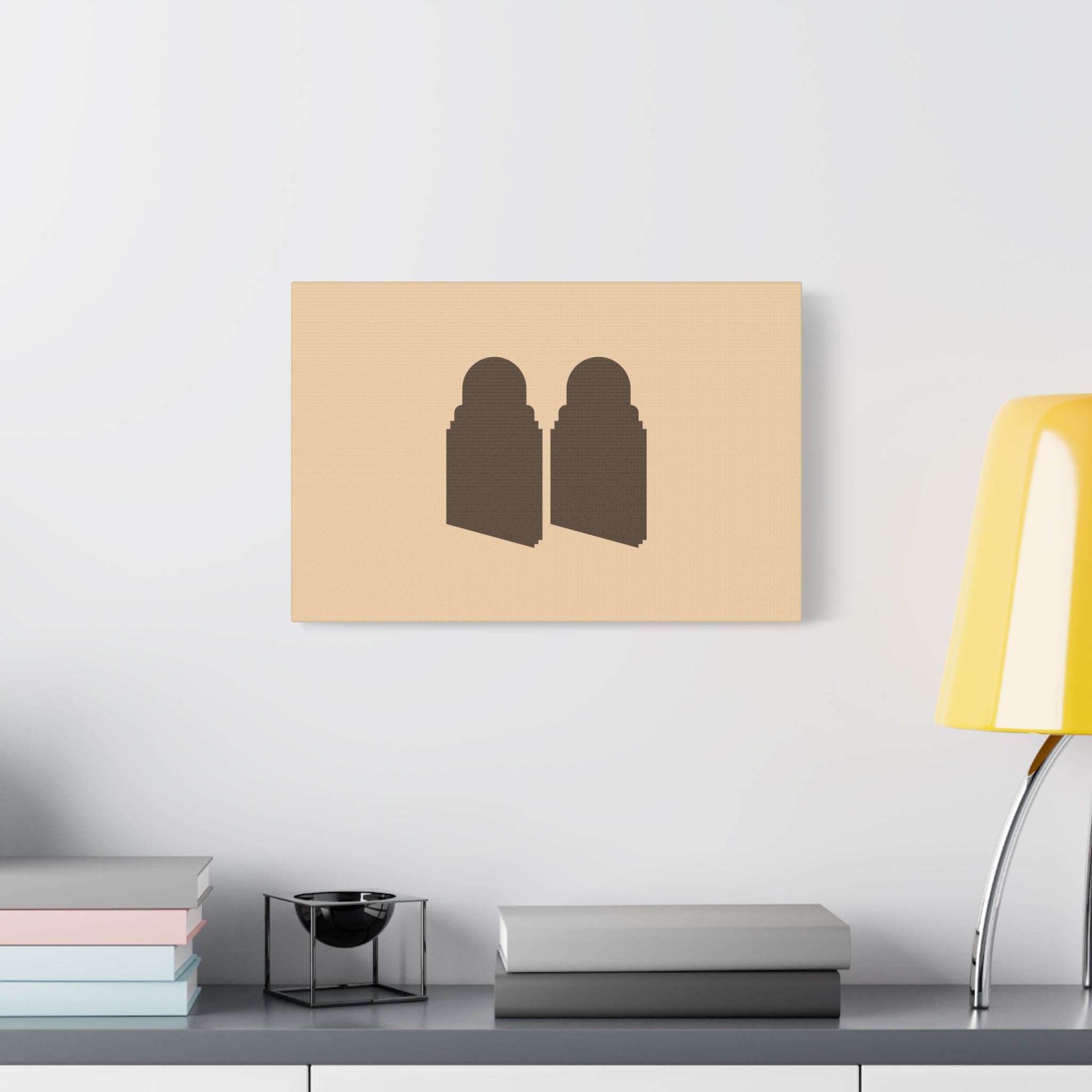 Entrée — Art mural minimaliste silhouette de pierre tombale marocaine