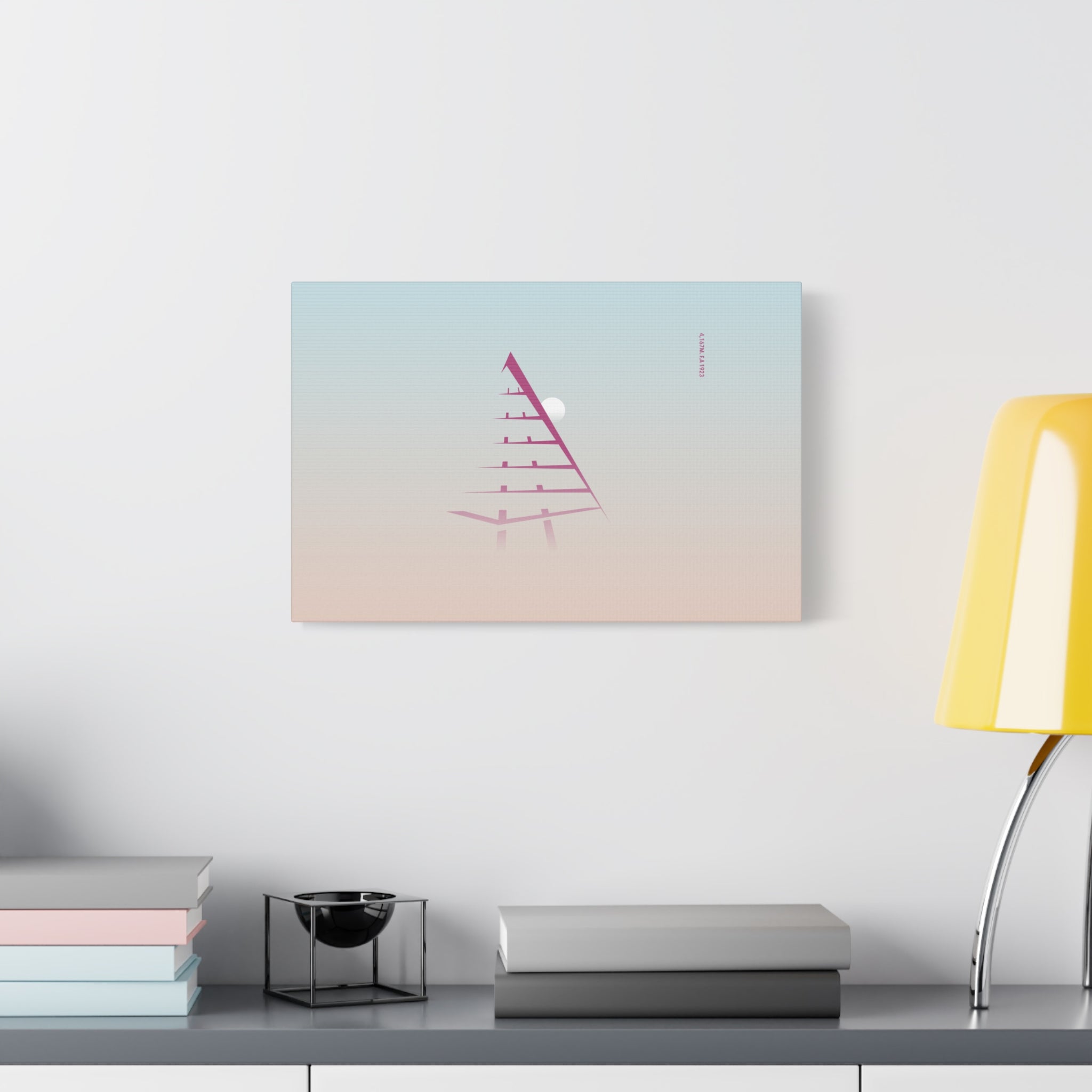 Toubkal — Sommet de l'Atlas minimalistique avec point de triangulation élevée, décoration murale