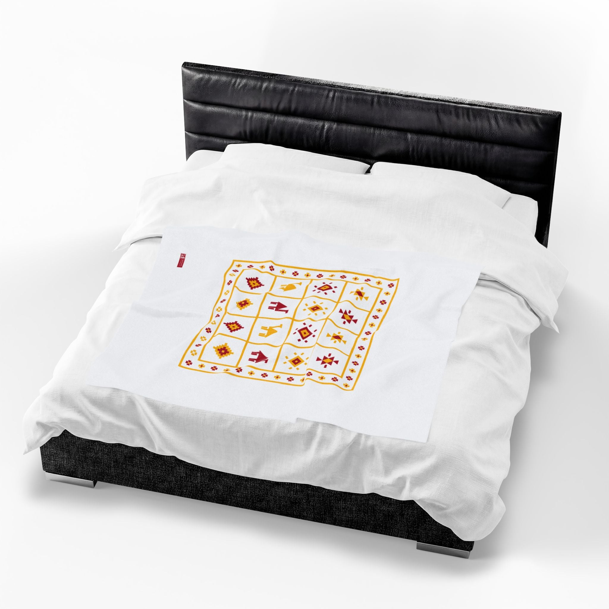 Zemmouri – Couverture en peluche au design berbère marocain traditionnel et authentique