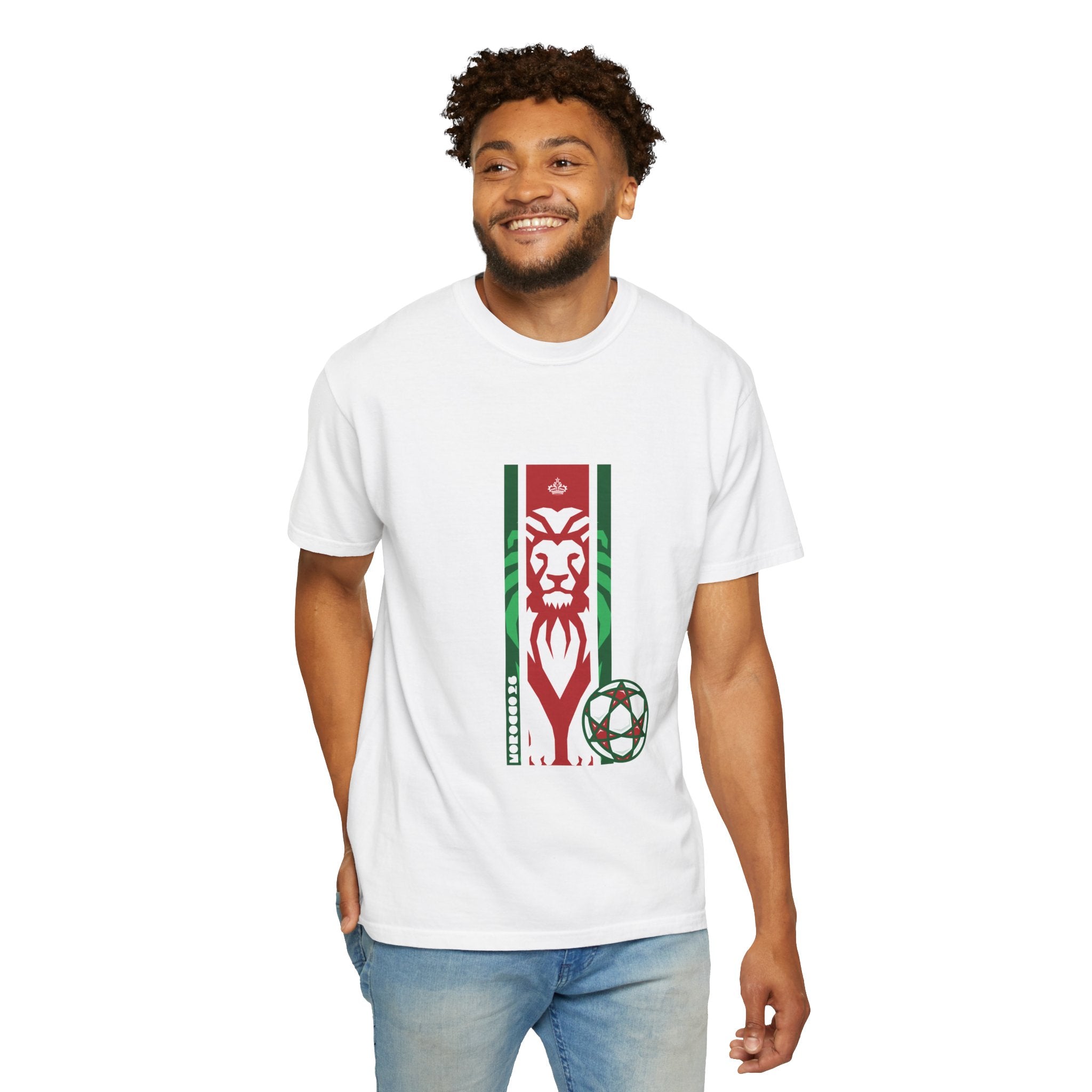 Lion — T-shirt supporter football Lions de l'Atlas Coupe du monde 2026 Maroc
