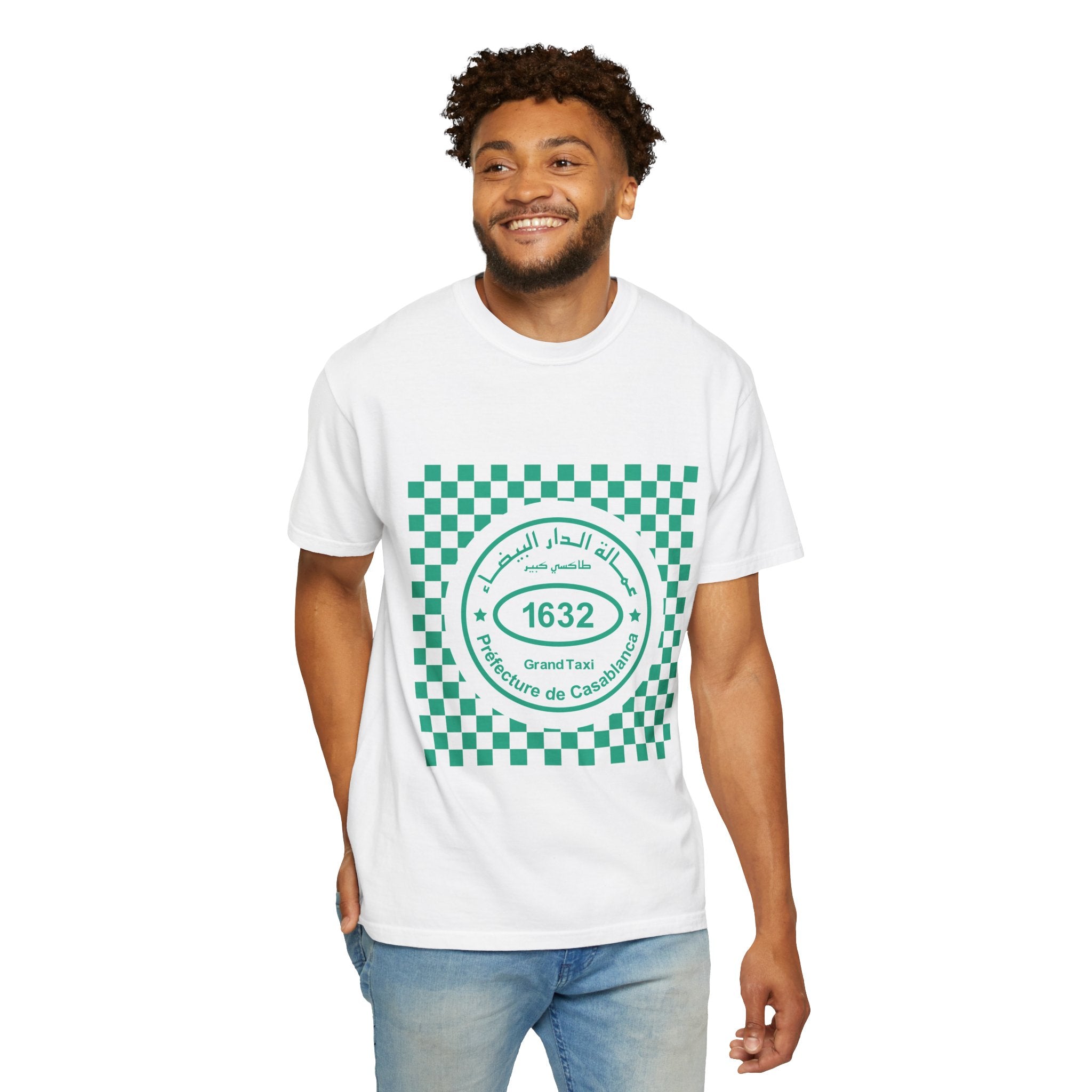 T-shirt graphique Grand Taxi — Logo de porte de taxi de Casablanca
