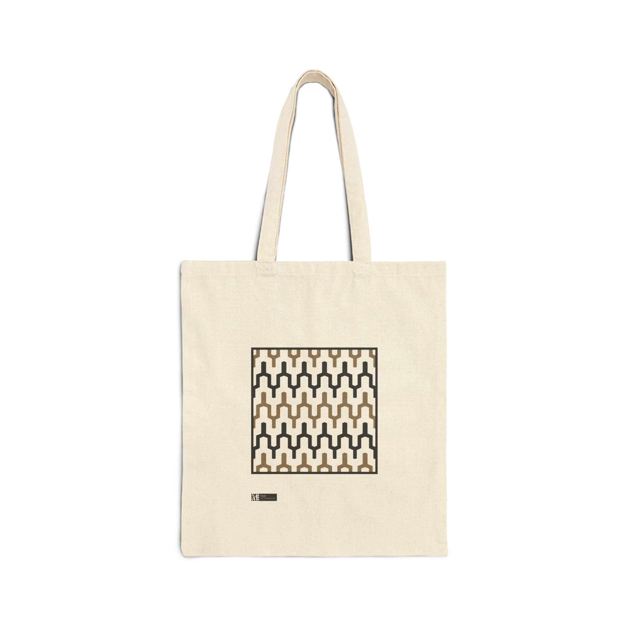 Fès – Sac fourre-tout en coton imprimé, motif d'inspiration marocaine