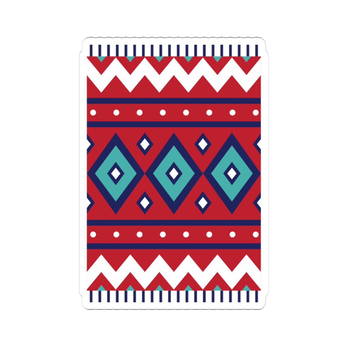 Taznakht — Autocollant de Tapis Berbère Marocain Tissé à la Main à Motif Diamant