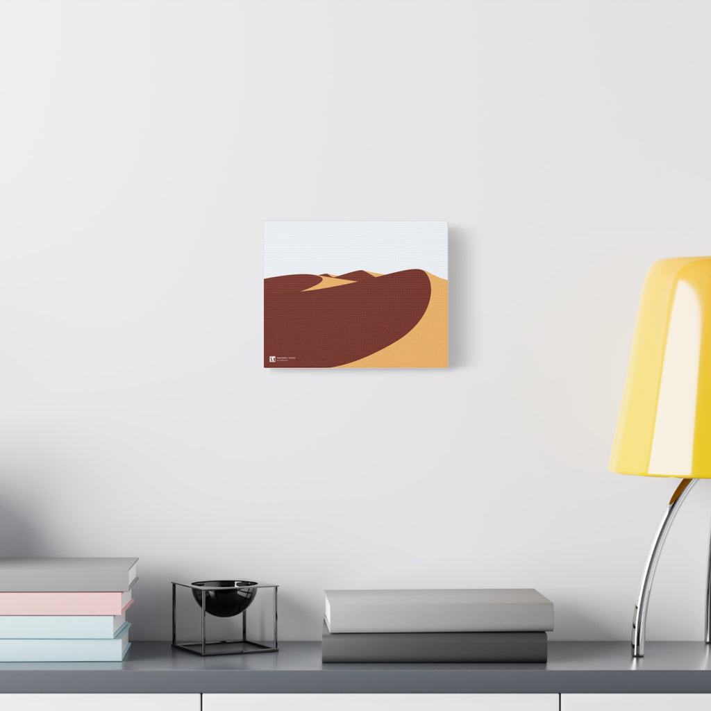 Sahara Dunes Matte Canvas Print — Minimalist Brown & Sand Landscape Wall Art