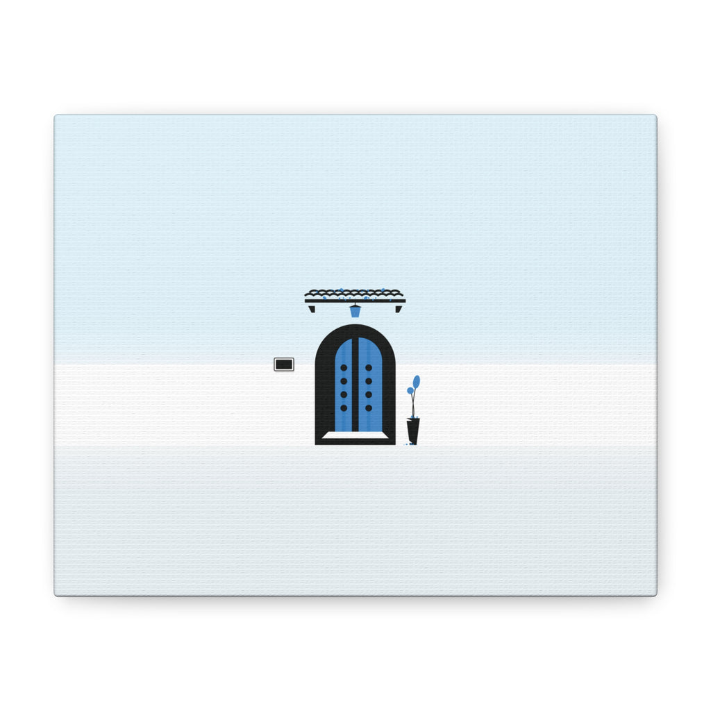 Chefchaouen — Art mural minimaliste marocaine de porte de la Ville Bleue