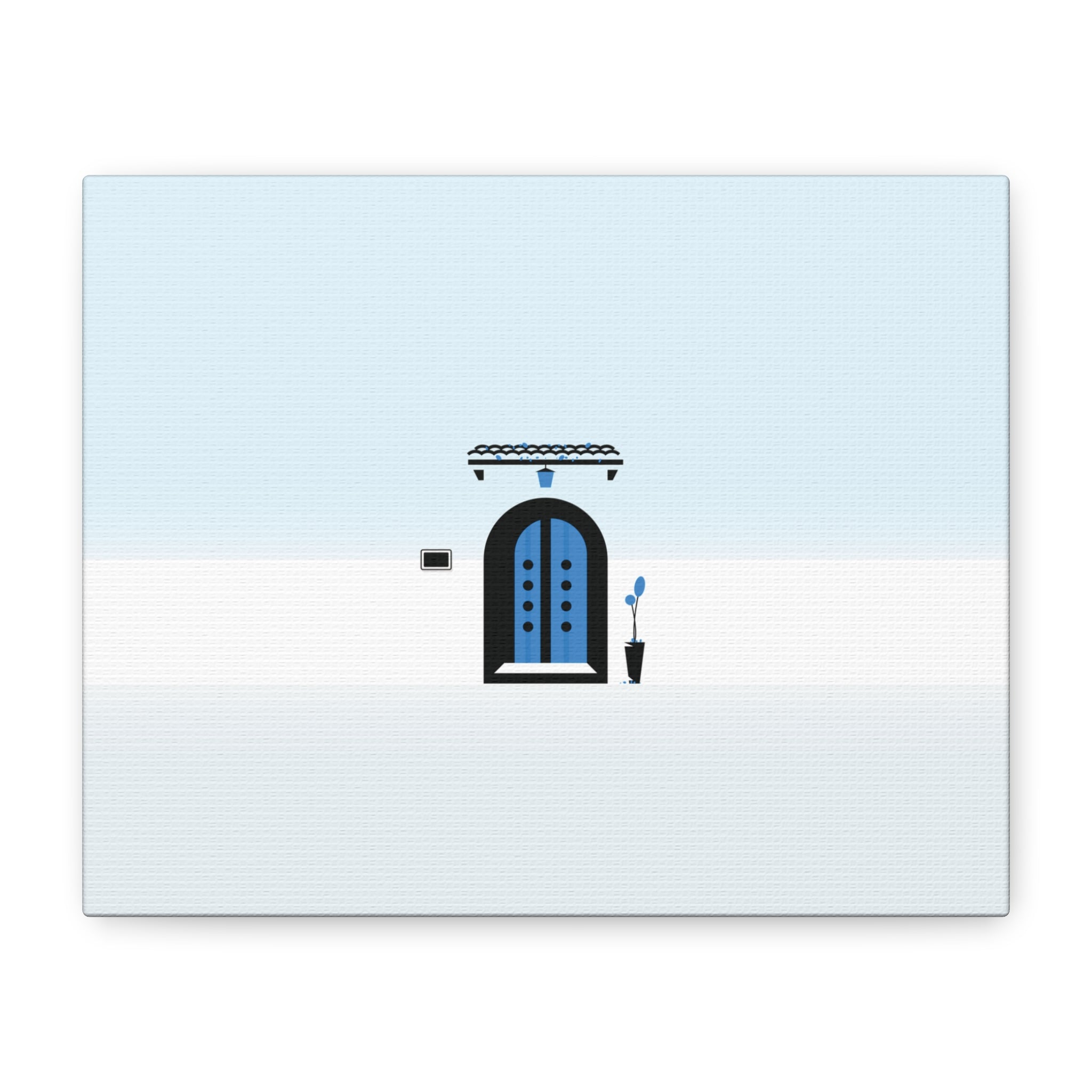 Chefchaouen — Art mural minimaliste marocaine de porte de la Ville Bleue