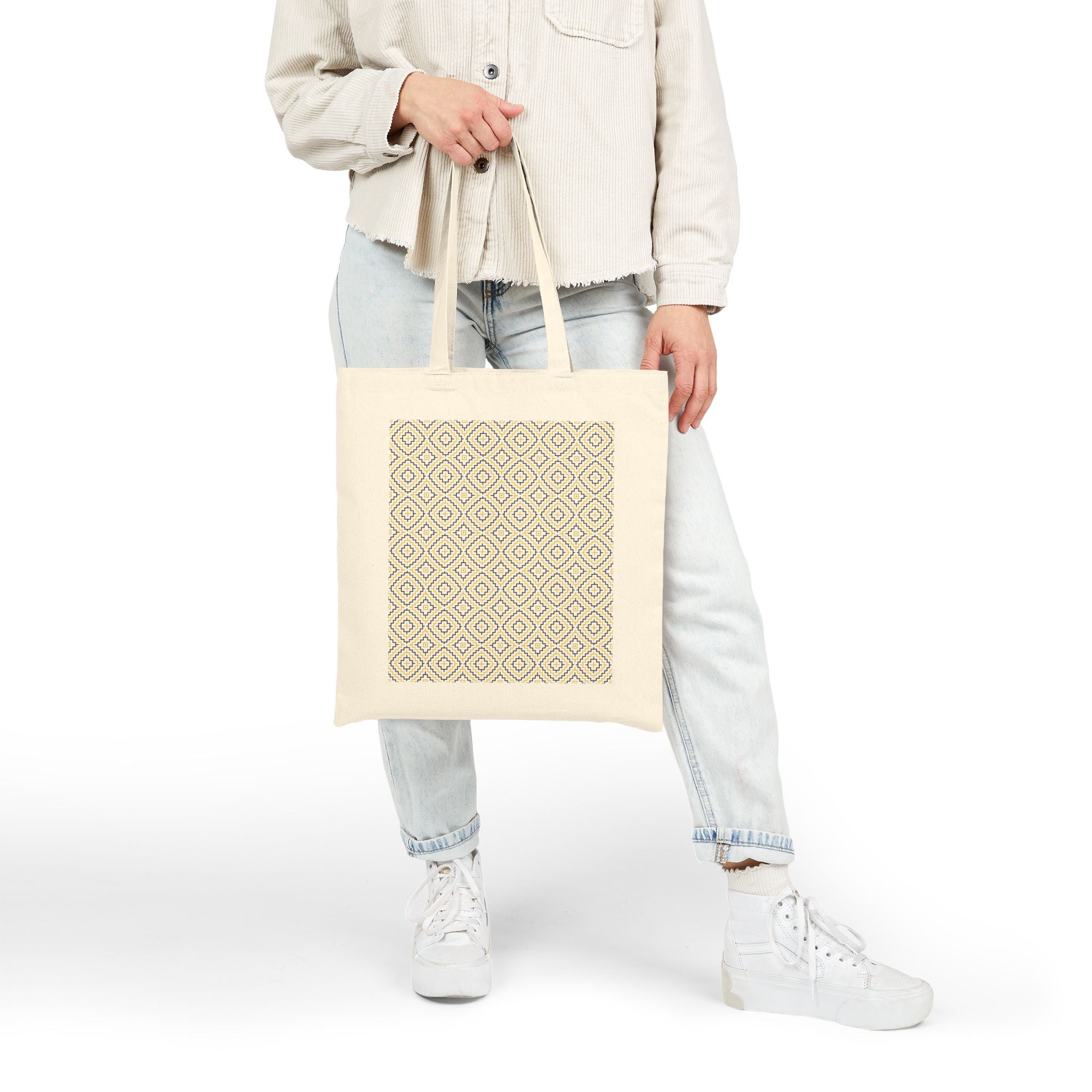 Hannah — Sac fourre-tout en coton imprimé, design d'inspiration marocaine