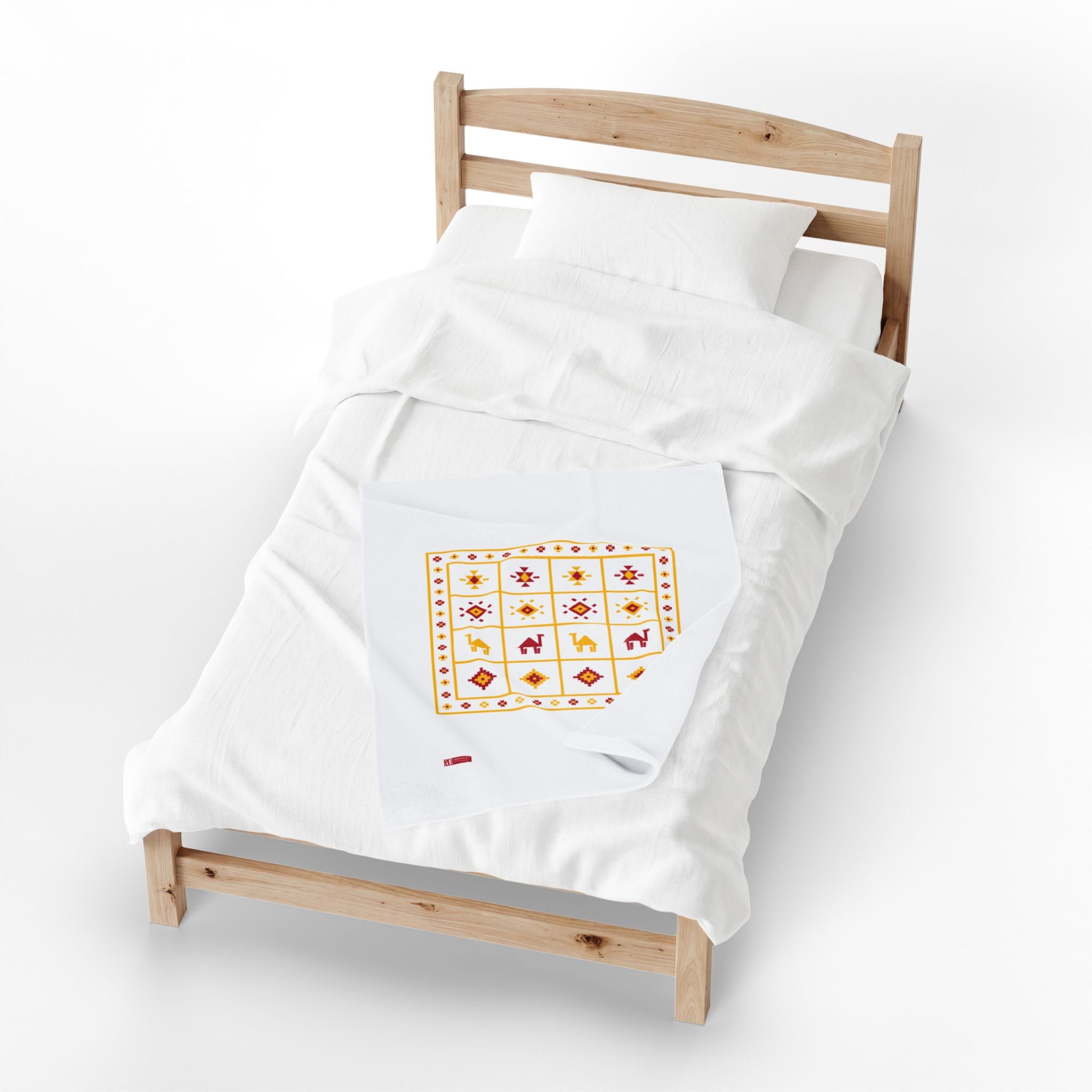 Zemmouri – Couverture en peluche au design berbère marocain traditionnel et authentique