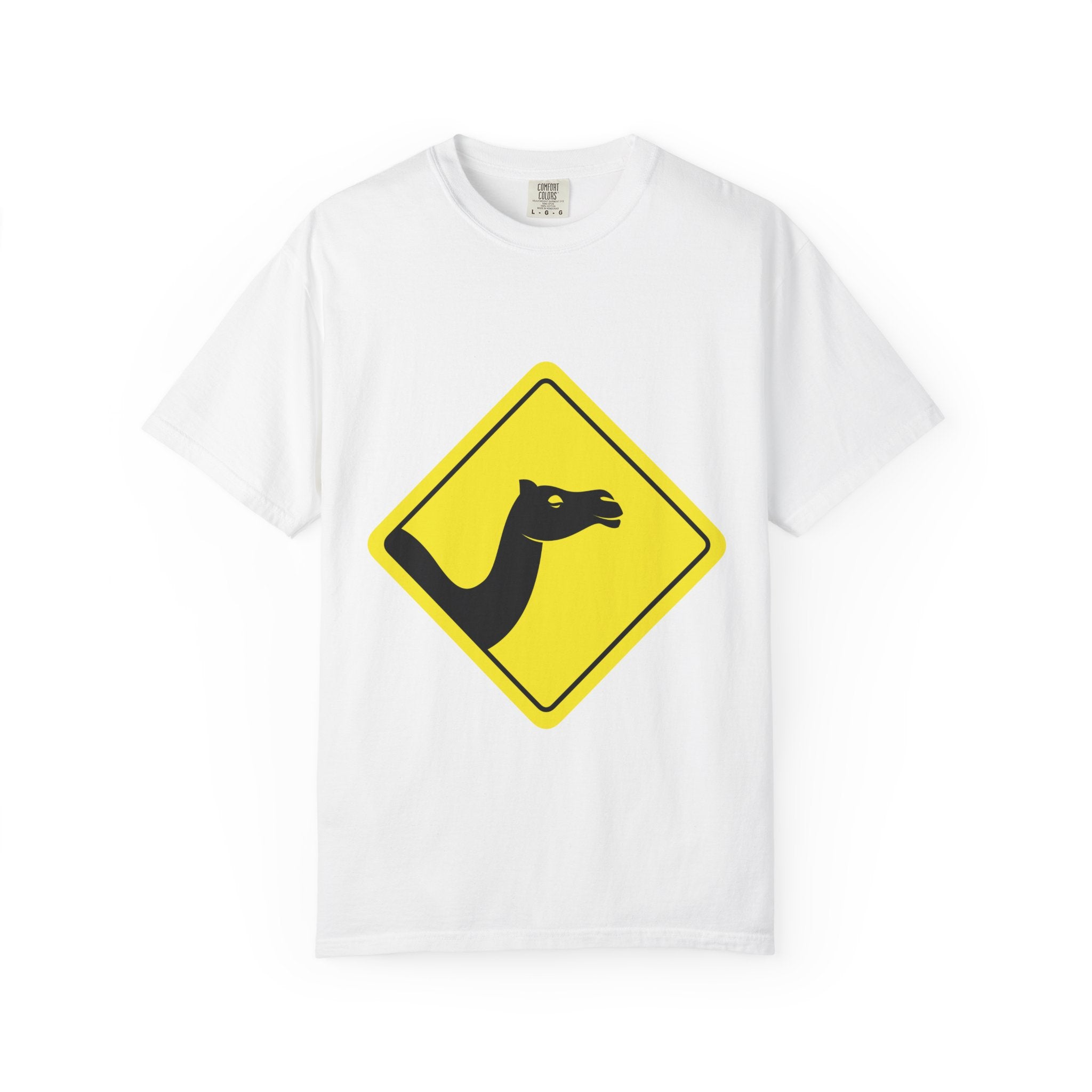 Saharan — Camel Crossing Road Sign Graphic T‑Shirt